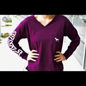 VS PINK long sleeve v-neck tee